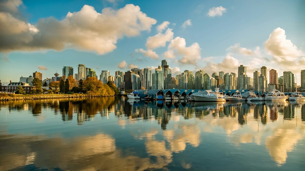 View of the mountains and the ocean from Vancouver, British Columbia